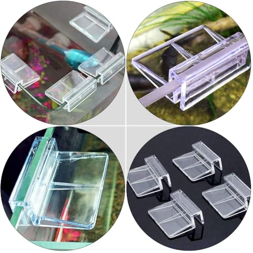 balacoo 8 Pcs Aquarium Cover Bracket - Fish Tank Accessories Fish Tank Lid Handle Aquarium Lid Clip 10mm Acrylic Clip Cover Plate Acrylic Transparent Glass Aquarium Lid Clip Handles