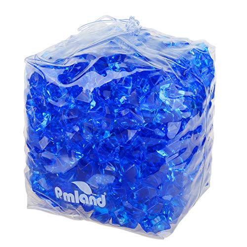 PMLAND Clear Fake Ice Rocks – 550 Pcs Large Royal Blue Acrylic Gems Crushed Plastic Diamonds, 3 Lbs / 2.25 Quarts Bulk Vase Filler for Centerpieces Wedding Theme Décor Aquarium Table Scatter - color: Royal Blue