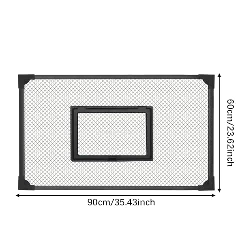 Aquarium Anti Jumping Net Tear Resistant with Feeding Window 5mm Hole Fine Mesh DIY Tank Lid Cover