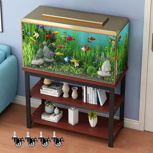 Multi-Tier Fish Tank Stand & Turtle Aquarium Cabinet | Rolling Reptile Terrarium Rack | Heavy-Duty Pet Tank Shelf & Organizer | Versatile Aquatic Storage Solution - color: #1, size: 90x45x74cm/35.4x17.7x29in
