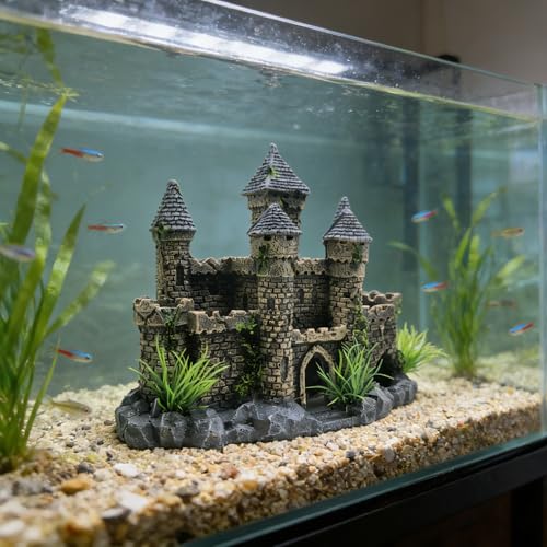 M2cbridge Aquarium Decor Castle Shipwreck Ornament Underwater Landscape(Mountain Castle) - color: Mountain Castle