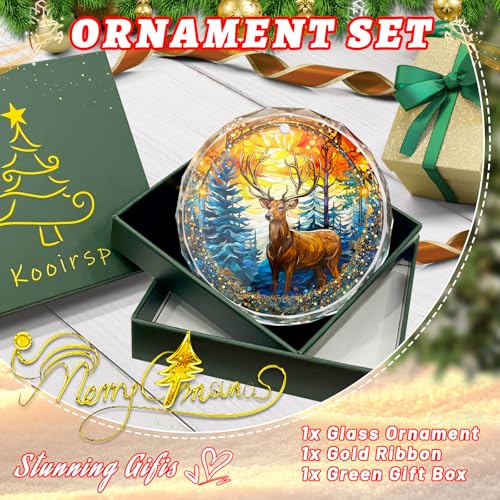 Stained Glass Deer Ornament - Christmas Tree Decor, Gift Exchange Present - color: Deer