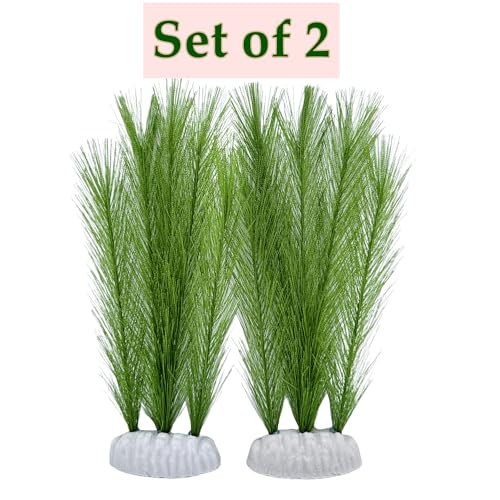 M2cbridge Plastic Fish Tank Plants Soft Silk Water Grass Reptile Waterweed for Terrarium Simulate Aquatic and Aquarium Landscape(2pcs,8")