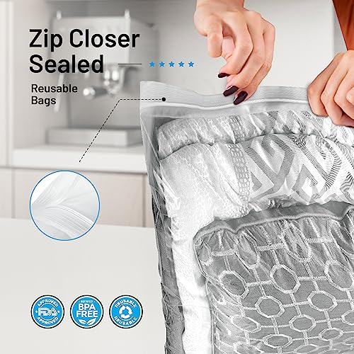 15 Count - Large Storage Bags With Zipper Top, 10 Gallon Size 24" x 24", Extra Large Plastic, For Clothes, Travel, Moving, BPA-Free, Heavy Duty 3-Mil Thick