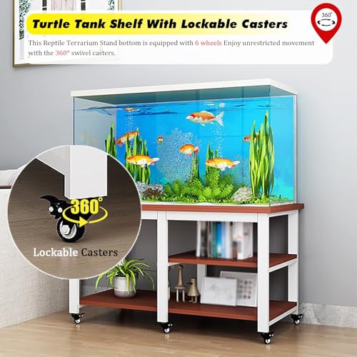 Heavy-Duty Multi-Tier Fish Tank Stand & Reptile Cabinet | Rolling Terrarium Rack for Aquariums, Turtle Shelves, & Pet Organizers | Sturdy Fish Holder & Book Storage Solution - color: #1, size: 60x30x74cm/23.6x11.8x29in
