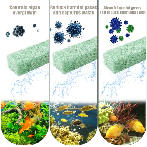 6pcs Filter Pads for Aqueon, Fish Tank Carbon Filter Pads Ammonia & Phosphate Reducer Aquarium Filter Accessories for Aqueon QuietFlow LED PRO Model 10 (Green) - color: Green