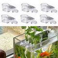6 PCS Clear Aquarium Plant Holder, Reusable Top Hanging Fish Tank Planter, Small Transparent Plant Clips for Fish Tank Aquarium Landscaping and Decoration