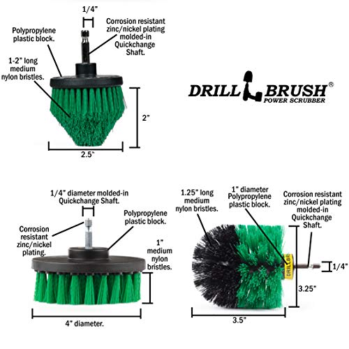 Kitchen Cleaning Supplies - Kitchen Power Scrubbing Brushes - Accessories for a Clean Home - Stove Top Cleaner Brushes - Drill Powered Oven Cleaner - Fridge Nylon Scrubbing Brush - Sink & Countertop - color: Green