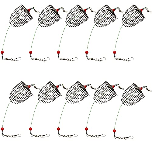 NA 10 PCS Carp Fishing Bait Trap Cage Stainless Steel Fishing Trap Lure Cage Basket Feeder Holder Fishing Gear Tackle Accessories Trap Dia: 3.5CM/4.0CM/4.6CM Available