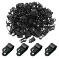 200PCS R-Type Nylon Cable Clips,3/8'' Black Plastic R-Type Clip Cable Clamps Wire Management - size: 200PCS--3/8''