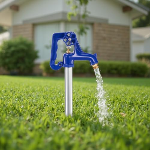 VEVOR Frost Proof Yard Hydrant, 5.24FT Freeze-Proof Outdoor Faucet with 36" Bury Depth, 3/4" NPT Pipe Connection, Lever Handle + Handwheel, No Lead Freezeless Hydrant for Yard Garden Farm Irrigation - style: Rustic