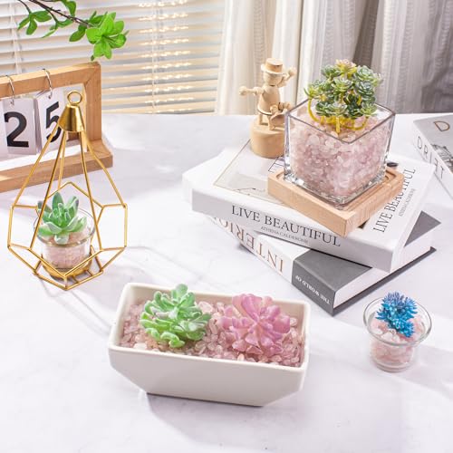 0.5 Lb/230g Rose Quartz Crystal Aquarium Gravel Rocks, Natural Tumbled Healing Crystal Chips Bulk Natural Crushed Stones for Crafts|Fish Turtle Tank|Home Decoration - 7-9mm - color: Rose Quartz, size: 0.5 LB