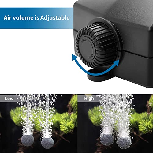 Aquarium Air Pump Single Outlet/Dual Outlet Adjustable Aerator with Accessories for 10-100 Gallon Fish Tank - style: M-200 3W (20-40gal)