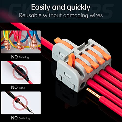10Pcs Mini Electrical Wire Connectors, DIY Splicing into 4/6/8/9/10 Way Quick Connector Terminal Blocks (1 in 5 Out, Nylon) - style: 1 in 5 out, nylon
