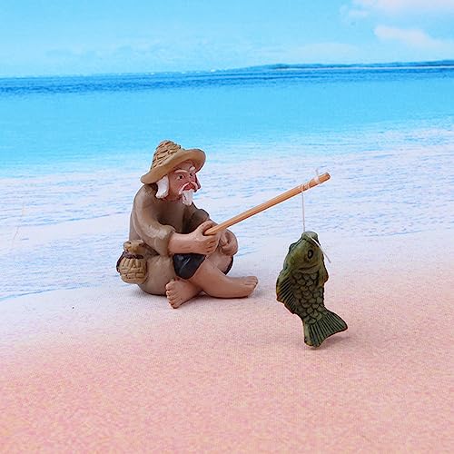 Aquariums Fisherman Decorations Fish Tanks Sinkable Landscapes Aquatics-Pet Fishtank Model Figure Shrimp Hideout-Shelter