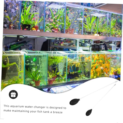 2pcs Aquarium Gravel Vacuum Fish Tank Cleaner Manual Waste Sucker Cleaning Reusable Dropper for Tank Maintenance