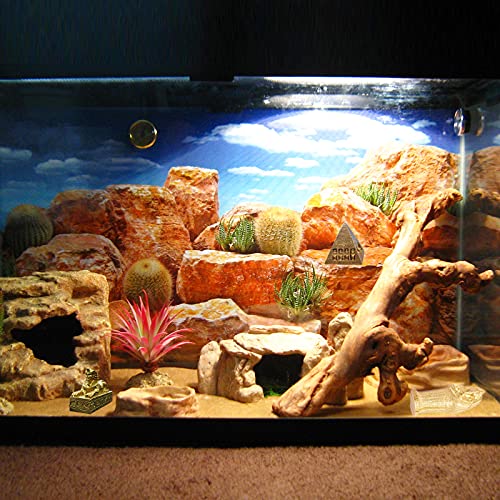 Ancient Egypt Aquarium Fish Tank Decorations Decor (Set of 3) Pyramid Sphinx Statue Mummy Sculpture Reptile Turtle Lizard Spider Tanks Terrarium Décor Ornament Pet - color: Ancient Egypt a