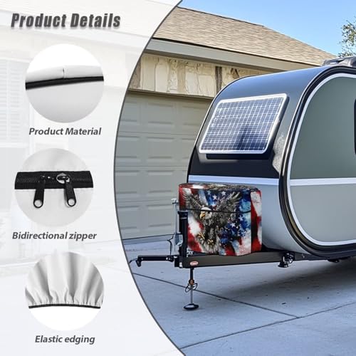 4th of July American Eagle Travel Trailer Propane Tank Cover Gas Cylinder Cover Protects Propane Tanks During Travel,Camping All Weather Protection - color: 4th of July American Eagle, size: S(20LB)