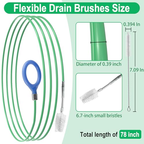 Auto Sunroof Drain Cleaning Tool, 78 Inch Flexible Tube Cleaning Brush, Drain Brush Extra Long Pipe Cleaners for Cars, Car Accessories, Car Sunroof Drain Hole Cleaner for Drains, Sewers, Windshields - size: 78 Inch
