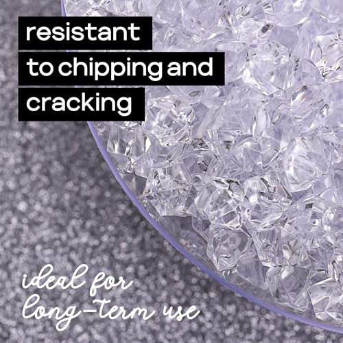 Gemstones and Crystals Fake Diamonds - About 375 pcs - Vase Filler - Jewels for Crafts - Fish Tank Rocks - Sensory Bin Filler Gems for Crafting - Fake Ice Aquarium Stones - color: Clear Rocks