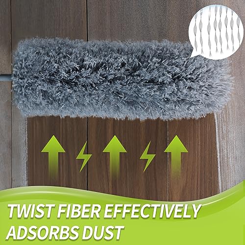 IVYROLL Cobweb Duster with Extension Pole, 100'' Microfiber & Chenille Ceiling Cleaner Kit, Reusable Feather Duster, Bendable, Washable - color: Set E: Spider Web Brush & Ceiling Duster & Chenille Duster