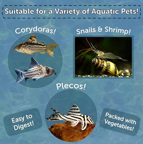 12mm - 1/2" Small Sinking Wafers of Spirulina, Algae & Veggies for Plecos, Catfish, Shrimp, Snails, Crabs, Crayfish, 12-Type Pellet Mix & 4-Type Wafer Mix Included...19.0oz Canister - size: 1.19 Pound (Pack of 1)