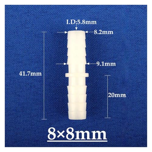 5~200pcs 3-14mm Food Grade Barbed PE Connectors Aquarium Fish Tank Air Pump Hose Joint Soft Water Pipe Equal Coupling Connector(8mm PE,20pcs) - color: 8mm PE, size: 20pcs