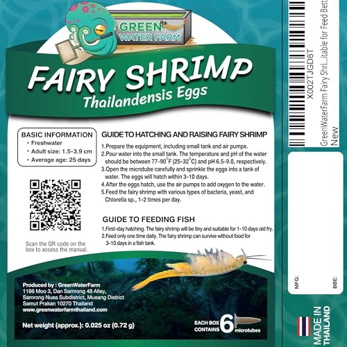 GREEN WATER FARM Fairy Shrimp Thailandensis Eggs Live Fish Food for Hatching and Culture Suitable for Feed Betta Fish