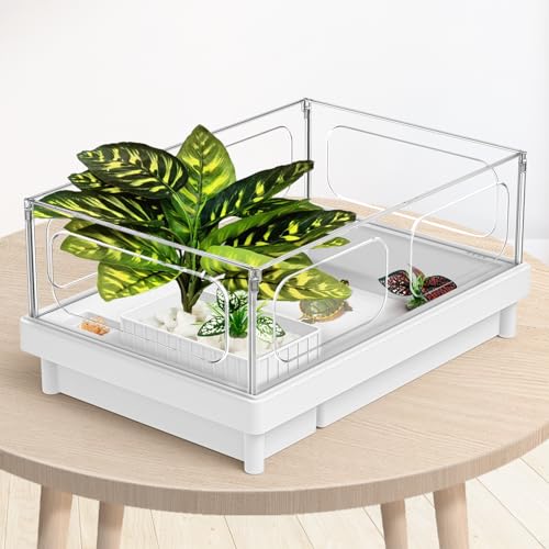 Moonorange Reptile Artificial Plants, Terrarium Plants Decorations Supplies, Aquarium Fish Tank Plant, Amphibian Habitat Hideout Tank Accessories(L Set-3pcs/B) - color: L Set-b