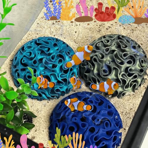 REEFSHAPE Aquarium Coral Reef Dome - Aquarium Reef Replica for Fish Shelter & Egg Laying - Aquarium Safe Dome Structure for Fish Shrimp & Aquatic Pets (Aurora Green)