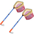 Kids Fishing Net - Telescoping Bait, Minnow, and Butterfly Net With 11.4" Depth, Handle Extends to 30" for Easy Catch and Release - color: Blue-2pack