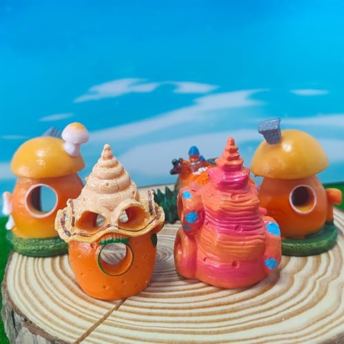 Mushroom Conch House Shelter, Aquarium Decor Fish Tank Ornament, Shrimp Hiding Cave for Fish Tank Landscaping
