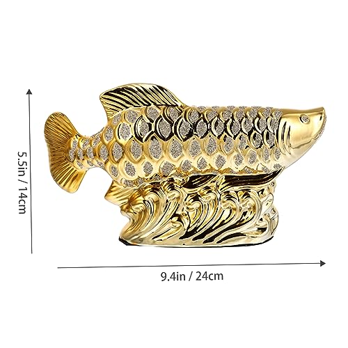 BESPORTBLE Unique Desktop Fish Adornment Ceramic Craft Fish Tank Décor Adornment Scene