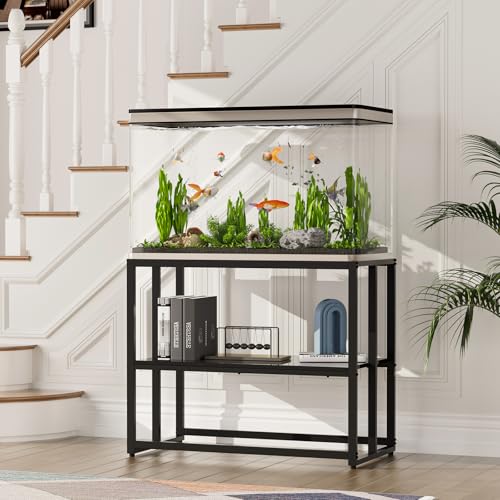 rban Deco 40 Gallon Fish Tank Stand 660LBS Capacity For Aquarium Stand Metal Fish Tank Stand 36.6"x18.5"x30" Dual-Layer Design Terrarium Stand Ideal for Home and Office, Black - color: Black, size: 40 Gallon