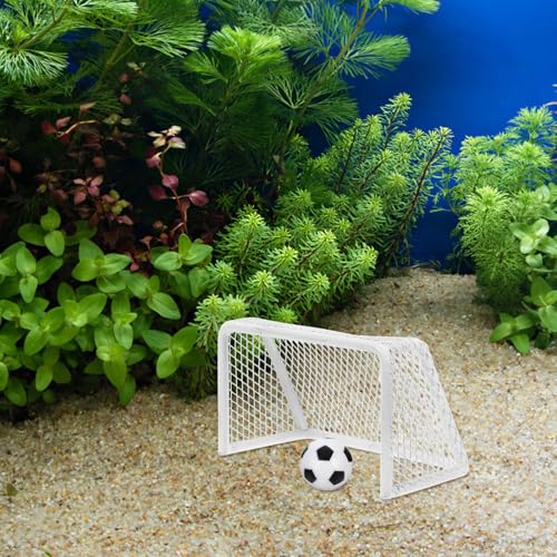 POPETPOP Fish Tank Decorations Mini Soccer Goal Indoor Mini Net Football Frame Toy Aquarium Football Frame Soccer Net for Doolhouse Aquarium Decor