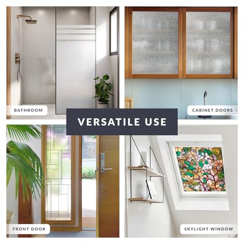 Skyline Window Privacy Film by Artscape - Textured Leaded Glass Design, Static Cling, Day and Night Privacy, UV Protection, Long-Lasting Vinyl, Made in USA - 36 x 72 Inch - color: Skyline