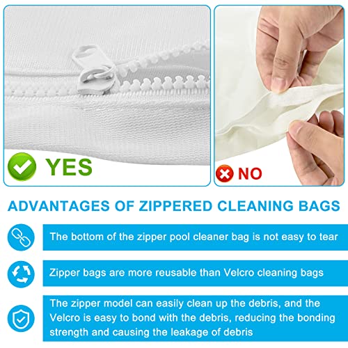 AMI PARTS Pool Cleaner Bags 2 Pack, Leaf Bag with Zipper, Fit for Po.laris 280 480 K13 K16, Universal Replacement Filter Bags