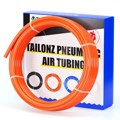 TAILONZ PNEUMATIC Orange 1/4 Inch OD 10 Meters PU Air Tube Pipe Hose Pu Air Hose for Air Line Tubing or Fluid Transfer Tubing - color: Orange-PU, size: 1/4'' OD/32.8ft/10m