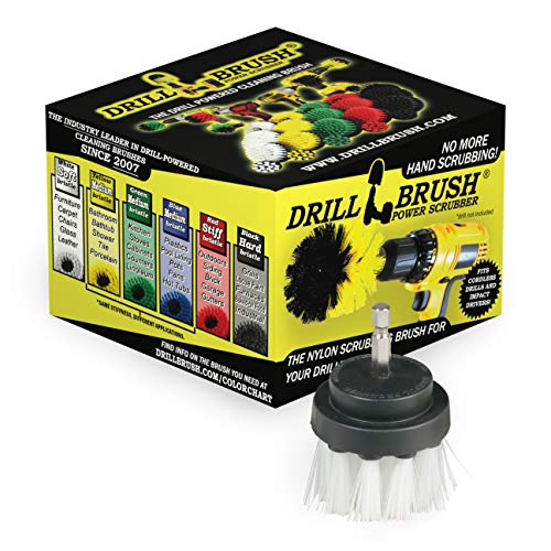 Cleaning Supplies - Scrub Brush - Car Detailing Products - Detailing Brush - Wheel Brush - Carpet Cleaner - Upholstery Cleaner - Drill Brush - Soft Bristle Brush - Aluminum - Car Cleaning Detail Brush - color: White