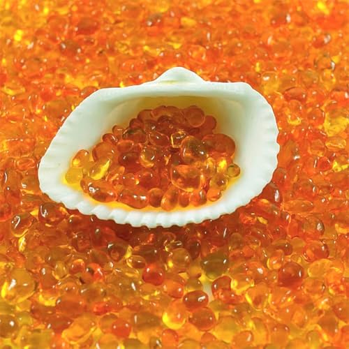 1 Lb (460 g) Orange Sea Glass Stones Irregular Rainbow Glass Pebble Decorative Rock Quartz Tumbled Gemstone Chips for Aquarium Decoration/Vase Filler/Jewelry Making/Handwork Craft/Gems Display - color: Orange
