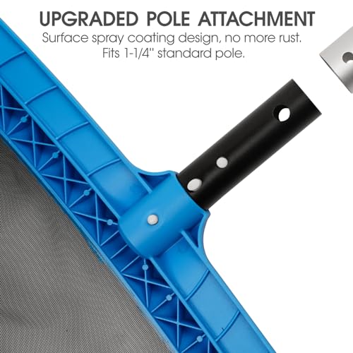 TidyMister Pool Skimmer Net with Self-Repair Fine Nylon Mesh Bag, Pool Leaf Rake for Above Ground Pools & In-ground Pools, Pool Nets for Cleaning - Original Series(No Pole) - size: 17.5inch