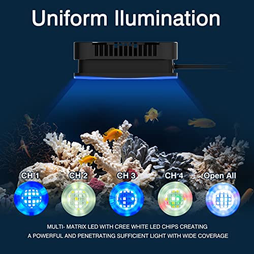 Lominie LED Aquarium Light Saltwater Aquarium Lamp 30W Full Spectrum with Remote Dimmable Nano Coral Reef Light for Fish Tank with Bracket - color: P30 saltwater