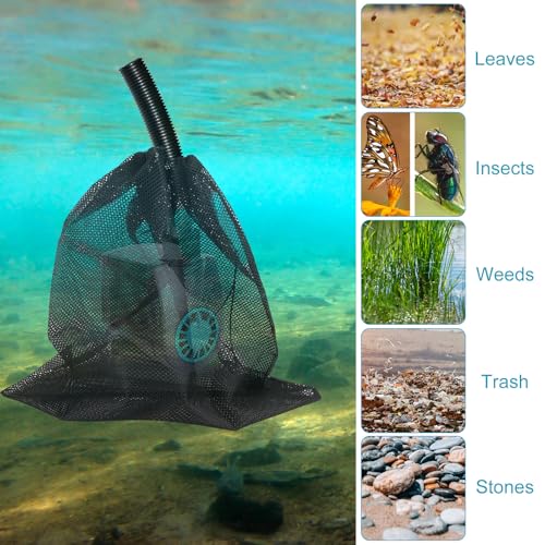 2pcs Pond Pump Cover Filter Bag, 19.3x18.5in Black Media Water Pump Barrier Drawstring Bags Box with Anti-Clogging Mesh Accessories for Outdoor Aquarium Ponds Swimming Pools Garden