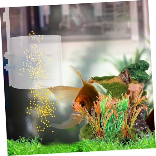 Fish Tank Feeding Ring Acrylic Fish Food Organizer Anti-Scatter Feeding Supply 80-Hook for Betta Shrimp Turtle Aquariums Beginner
