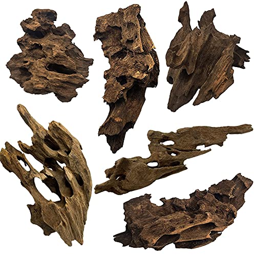 PINVNBY 6 PCS Natural Driftwood for Aquarium Decor 3.9" - 7.8" Large Driftwood for Reptile Tank Fish Aquarium Driftwood Branches Terrarium Decoration Assorted - size: 3.9" - 7.8"