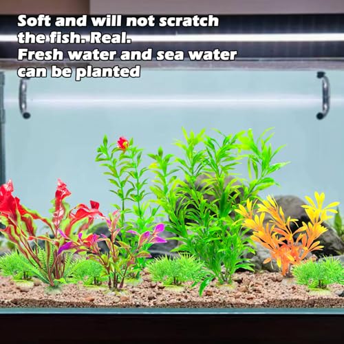 10Pcs Aquarium Plants, Fish Tank Accessories Artificial Aquatic Plants, Artificial Fish Tank Plastic Plants Decorations, Aquarium Decor