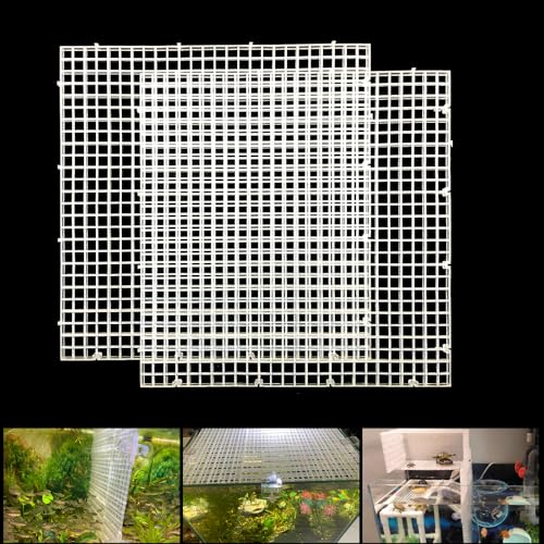 Adjustable Aquarium Fish Tank Divider Filter Bottom Plastic Grid Fish Tank Isolation Board Egg Crate Tray(White, 2pcs 11.8X11.8Inch with 0.35Inch Hole) - color: White, size: 2pcs 11.8X11.8Inch with 0.35Inch hole