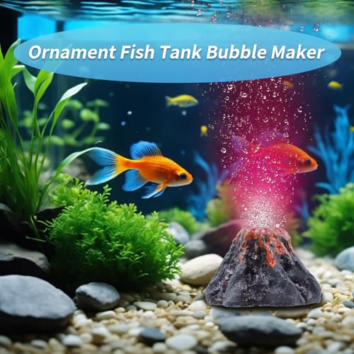 Aquarium Decoration with Air Stone Bubbler Shells Ornament Fish Tank Bubble Maker Aquarium Air Bubbling Great Addition for Fish Tank Aquarium - color: Volcano