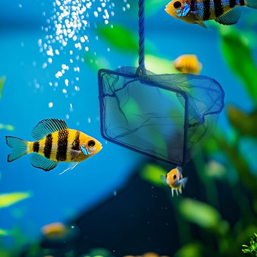 3 Pack Aquarium Net, Multi-Size Fine Quick Fish Catch Nets Extra Soft Nylon Fishing Nets with Plastic Handle for Aquarium Fish Tank Supplies- Blue (4in,5in, 6in) - color: Blue, size: Multi-Size Set: 4"/5"/6" (3-Pack)