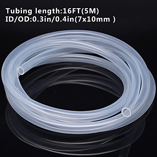 Plastic Tubing ID/OD 7x10mm (0.3in/0.4in) 16FT for Aquarium, Garden, Pond, Water cooling, Industrial Machine - size: ID/OD 0.3in/0.4in, 16FT